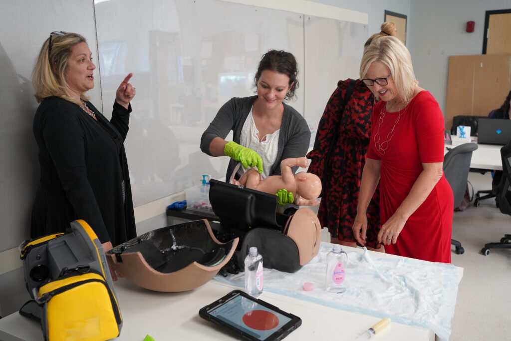 President of the Delaware Nurses Foundation, Dr. Bethany Hall-Long visit Delaware Based Healthcare Simulation Company, Avkin Inc. to study Avbirth - The World's Only, Fully-Automated, Wearable Birthing Simulator